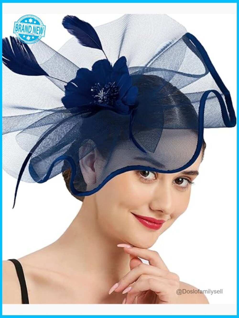 Elegant Tea Party Fascinator Hat with Feathers and Flowers for Derby Wedding